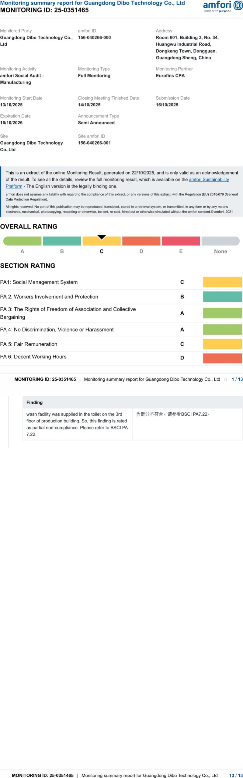 BSCI Social Compliance Certificate thumbnail