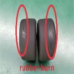 Rubber burn marks on the end face of an htv silicone rubber roller
