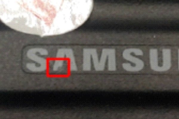 silicone protective cover with a broken silkscreen letter
