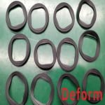 square ring structure and deformation direction on a molded gasket